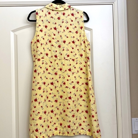 MATCH Linen sleeveless Shirt Dress Ditzy floral Womens 10 Cottage core Beach - Picture 2 of 7